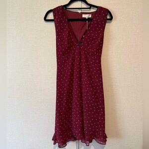 Wayf Polka Dot Dress with Tie